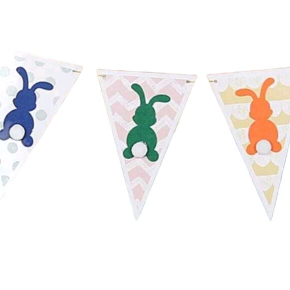 Colorful Easter Bunny Pull Flag - Picture 5 of 6